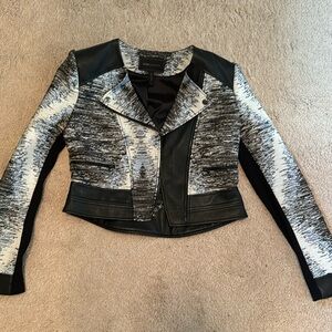 BCBG multimodal jacket sz SM LIKE NEW; blue, white and black